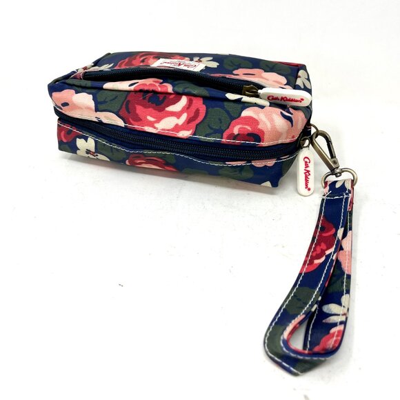 Rare ~ Cath Kidston London Wristlet Pouch Blue Floral - Picture 5 of 10